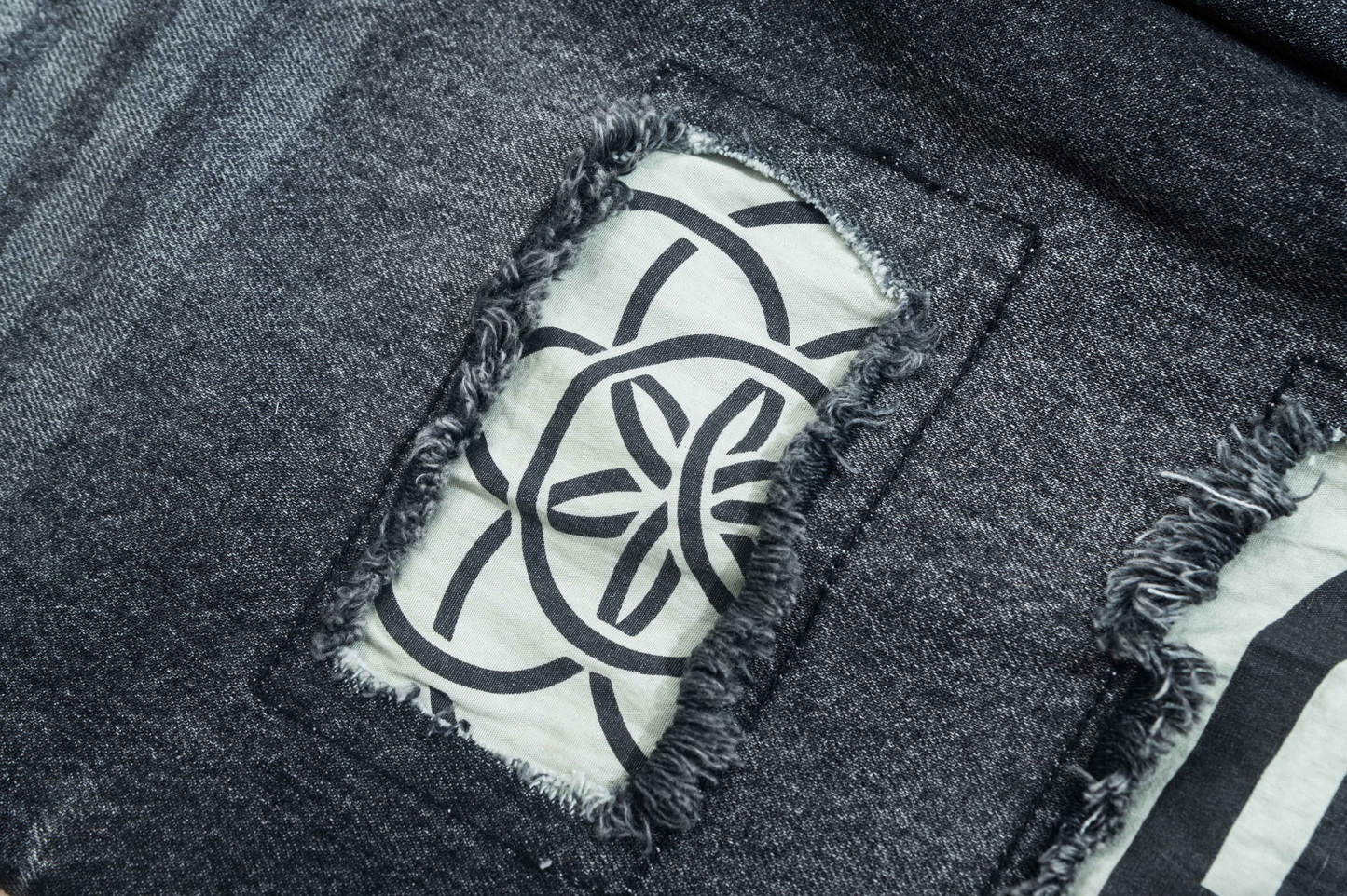 Logo Patchwork Denim Pants
