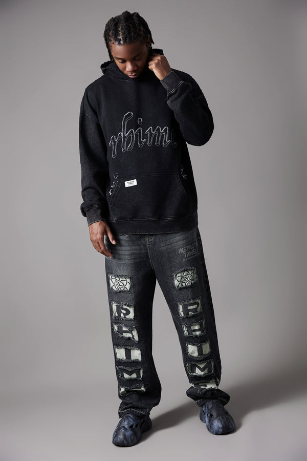 Logo Patchwork Denim Pants