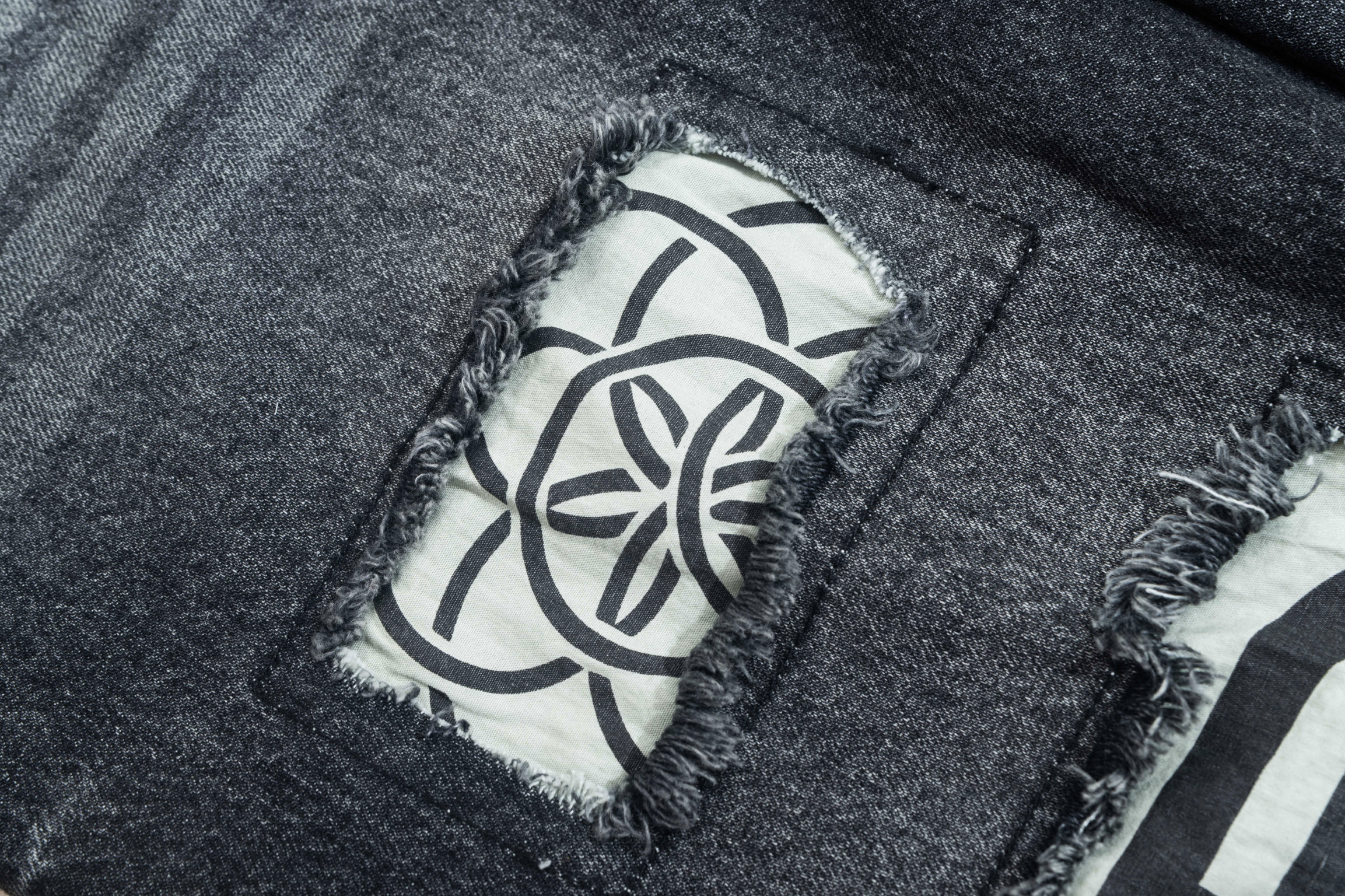 Logo Patchwork Denim Pants